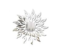 Licsaliwe 3D Sun Pattern Mirror Sticker, Silver Acrylic Mirror Sheet for DIY Wall Decoration