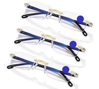 Licsaliwe 3Pcs Blue Blocker Glasses, Auto Focus Computer Glasses for Eye Strain with Dynamic Vision Technology, HD Lenses for Men & Women