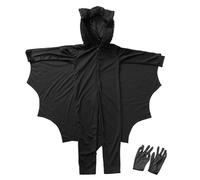 Licsaliwe Bat Costume for Kids 11-14 Years Old, One-Piece Jumpsuit with Attached Hooded & Gloves for Boys Girls