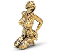 Licsaliwe Brass Kneeling Female Statue, Classical Artistic Sexy Figurine Handcrafted Sensual Sculpture for Desk Shelf Home Decor