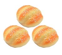 Licsaliwe Bread Display, 3PCS Realistic PU Artificial Bread with Sesame, Photo Prop, Play/3x2.8