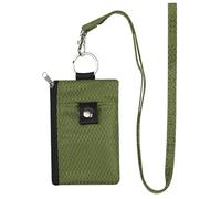 Licsaliwe Card Bag RFID Blocking Zippered Card Wallet 4.5x3 Oxford Cloth Holder Wallet with Visual Window & Lanyard Waterproof Multi-Purpose for Cash, Coin