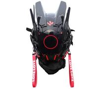 Licsaliwe Cyber Helmet, LED Light Visible Anti Fog Mask Cosplay