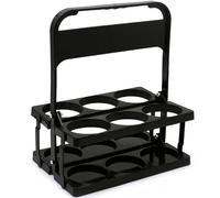 Licsaliwe Drink Carrier with Handle, Foldable Plastic Cup Holder Reusable 6-Pack Beer Bottle Holder for Drinks (Black)