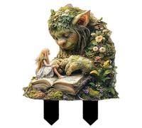 Licsaliwe Fairy Plant Pot Stakes, 2d Acrylic Miniature Fairies Figurines for Pot Plants, 9.5x11.8 inch DIY Flower Decorations for Bonsai Yard Lawn
