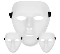 Licsaliwe Full Face White Halloween Mask, 3PCS Two Sizes DIY Blank Masquerade Mask for Costume Cosplay Theater Projects/7.7x6.5 In