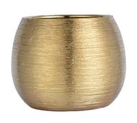 Licsaliwe Gold Ceramic Plant Pots, Flower Pot with Anti-Slip Bottom Elegant Home Decor for Indoor Outdoor/5x5x4 Inch