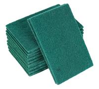 Licsaliwe Green Scrubbing Pad, 12Pcs Non Scratch Scourers, Polyester & Emery Green Scouring Pads for Dish Washing, Pan Scrubbing, Kitchen Cleaning/6x4