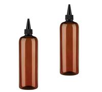 Licsaliwe Hair Oil Applicator, 2PCS 500ml/16ounce Plastic Squeeze Bottles for Oil, Refillable Hair Oiling Bottle, Visible Dye Bottle with Twist Top Cap, Applicator