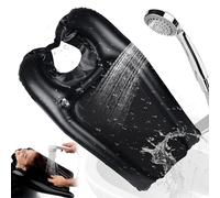 Licsaliwe Hair Washing Aids for Disabled, Waterproof Inflatable Hair Wash Basin with Valve, 23.6x15x2 Portable Washing Basin in Bed or on Wheelchair for Injured, Elderly, Aids