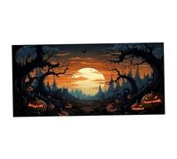 Licsaliwe Halloween Garage Door Banner, Bat Pumpkin Backdrop Door Cover, Halloween Garage Wall Decorations for Outdoor Holiday/8x7ft