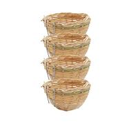 Licsaliwe Handwoven Nest Cage House 4Pcs for Parrot Canary Cockatiel - Hatching Breeding Cave for Birds