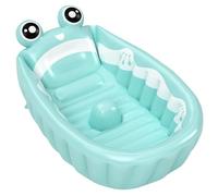 Licsaliwe Inflatable Baby Bathtub, 32x22x12 Inch Cute Cartoon Frog Baby Bath Tub with Drainage Port, Soft Non-Slip Toddler Essentials for Girls, Boys