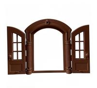 Licsaliwe Interior Cat Door - Flap-Free Design Indoor Cat Door for Cats & Small Dogs, Secure Lockable PPet Doors, Brown