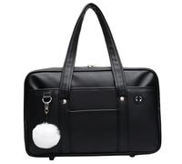 Licsaliwe Japanese School Bag PU Leather, Large Capacity Multi-pocket with Headphone Hole for Student Uniform Laptop