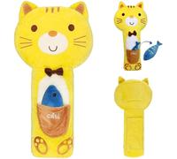 Licsaliwe Kids Car Pillows for Sleeping Car Pillow for Kids, Cute Cat Shape Seatbelt Pillow with Pocket & Toy Fish, Fun for Home