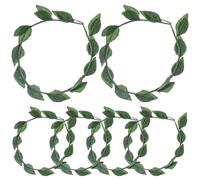 Licsaliwe Laurel Wreath Crown, 8PCS Green Leaf Crown Headpiece, 9.5x8.7 Inch Plastic Greek Headband, Realistic Goddess for Fancy Dress Costume