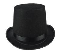 Licsaliwe Men's Top Hat 6.3 Inch Tall, Black Felt Magician Costume Hat, Formal Showman Party, Halloween Costume Accessory for Adults