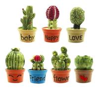 Licsaliwe Mini Cactus Hinge Heads Decorative Topper, 7Pcs Hinge Heads Magnetic Head Toppers for Potted Plants Door Head Home Decoration
