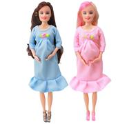 Licsaliwe Pregnant Doll, 2PCS ABS Mother Toy with Movable Joint Baby, Fashion Creative for Kids/11.5 Inch