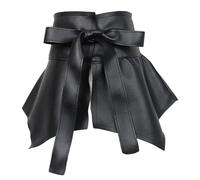 Licsaliwe Skirt Belt, Imitation Leather Wide Waist Cinch, Decorative Irregular Ruffle Waist Support Band, Fashionable Waistbands, Elegant Peplum Belt for Women and Girls