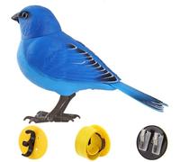 Licsaliwe Sound and Motion Activated Singing Birds - Battery Operated Simulation Bird Toy with Movable Mouse Head 5.3x3.5 Inch for Kids Toys Garden Decor (No Battery)