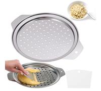 Licsaliwe Spaetzle Maker Food Grade Stainless Steel Noodle Maker 10.7 Dia. Round Gnocchi with Scraper Traditional German Egg Noodle Pan Pot Spaghetti Strainer, Spaetzle