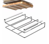 Licsaliwe Stainless Steel Under Cabinet Cutting Board Holder, Punch-Free Heavy Duty Rack, Vertical Horizontal Board Hanger without Lid Holder