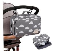 Licsaliwe Stroller Diaper Bag 11x4x7.5 Multi-Pocket Small Diaper Bag with Tote & Shoulder Strap Zipper Closure Waterproof Polyester, Cloud Pattern