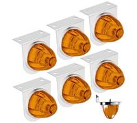 Licsaliwe Waterproof LED Marker Lights 6Pcs, Watermelon Lights with Stainless Bracket Super Bright for Semi Trailer RV (Yellow)