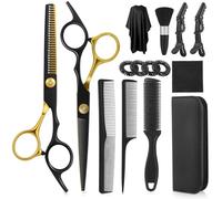 Lictin 15PCS Professional Hair Cutting Scissors Set,6.7inch Thinning Scissors, Extra Sharp Stainless Steel Shears Ergonomic Handle for Men Women Children Pets Dog Home Salon Barber