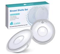 Lictin 2 Pcs Reusable Breast Milk Collection Shells, Breast Shells Nursing Cup Soft Milk Saver, Flexible Anti-Overfill Breast Pad for Breastfeeding, Collect & Save