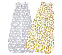 Lictin Baby Sleep Bag 0.5 Tog, 100% Cotton 2PCS Baby Sleeping Bag, Sleeveless Swaddle Blanket, Baby Blanket For Newborn Boy Girl, Newborn Baby Gift, New Born Essentials 18-36M