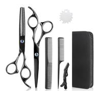 Lictin Hairdressing Scissors - Thinning Scissors Set, 6.0 inch + Presentation Case/Box + Black Comb + Thinning Hair Comb + Black Hair Clip + Screw Adjuster