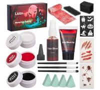 Lictin Halloween Face Paint, with 3 Face and Body Makeup Colours as well as Special Effects Blood Products, Ideal for Zombies, Vampires, Monsters, Cosplay and other Halloween Makeup Looks