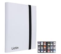 Lictin Trading Cards Album - 396 Side Loading Pocket with Elastic Strap, Card Binder Album Folder Card Collection Binder 22 Pages,18 Pockets Each Page(White)