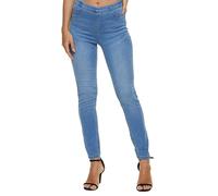 LICTZNEE Women's Stretchy Jeans, High Waist Slim Jeggings Fit Leg Pull on Jean with Pockets, Soft Breathable Cotton Blend - Blue - Medium/Large
