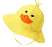 Licus Baby Kids Cartoon Summer Sun Hat UV Protection Beach Bucket Hat W/Chin Strap Duck 2-3 Years