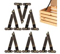 Lid Hing -6 Piece Metal Fixing Bracket, Soft Close Hinges for Toy Box - Adjustable Heavy Duty Locking Hardware Lift for Down Open Closing Mechanism Cabinet