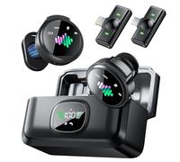 LID LIRDDY Wireless Lavalier Microphone for iPhone: Mini Microphones for Android Equipment - Noise Reduction Lapel Mic for Professional Recording - 48KHz Studio Sound - 80h Battery Life