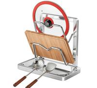 Lid Storage Rack - Stable Steel Construction, Efficient Kitchen Organisation, Drying Functionality Feature, Neat Tool Arrangement | Restaurant Use Cooking Session Cleanliness Daily Routine Convenience