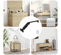 vidaXL Lid Support Hinge 12 pcs Black 192 x 32 x 50 mm Steel, Garage, Rectangular, Modern, Innovative Design, Sleek Lines, Functional Space, Stylish Storage, Durability and Functionality