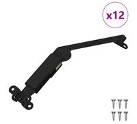 vidaXL Lid Support Hinge 12 pcs Black 192 x 32 x 50 mm Steel, Garage, Rectangular, Modern, Innovative Design, Sleek Lines, Functional Space, Stylish Storage, Durability and Functionality