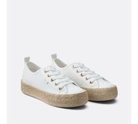 ONLY Women's Onlida-1 Lace Up Espadrille Trainers Espandrillos, White, 8 UK