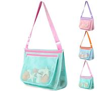 LIDAGO Beach Bag Toys for Shell Collecting,Beach Mesh Bag with Adjustable Shoulder Straps,Swimming Accessories for Boys and Girls