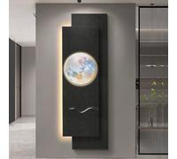 LIDANGUH Entrance 3D Moon wall Art Decor Sandstone with led Lights,Modern Creative Painting Wall Art Decor, Vertical Hanging Paintings for Living Room Hallway(K,50 * 160cm/19.7 * 63in)
