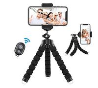 Lidasen Flexible Mini Tripod Holder with Bluetooth Control, Portable Travel Camera Mobile Phone Mount Compatible with iPhone, Android Phones, GoPro, 4-8" Smart Device