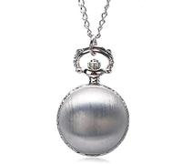 LIDCOM Ball Shaped Quartz Pocket Watch Children Necklace Watch Cute Pendant Clock with Sweater Chain Boy Girls' Gift,Silver 1
