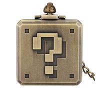 LIDCOM Creative Question Mark Design Pocket Watch Square Steampunk Pendant Watch Gifts for Students New Arrival Cool Fob Watch,Bronze