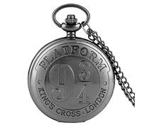 LIDCOM Hot Platform Quartz Pocket Watch Bronze Full Hunter Necklace Pendant Anime Clock,Classic Black